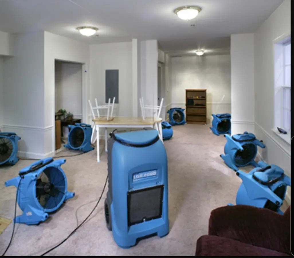 Air movers and dehumidifier setup for Water Extraction & Removal in Post Falls